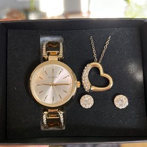 Brand New Watch and Matching Necklace and Earrings Set